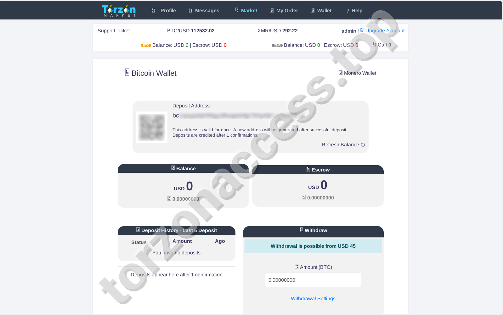 Torzon Bitcoin Wallet