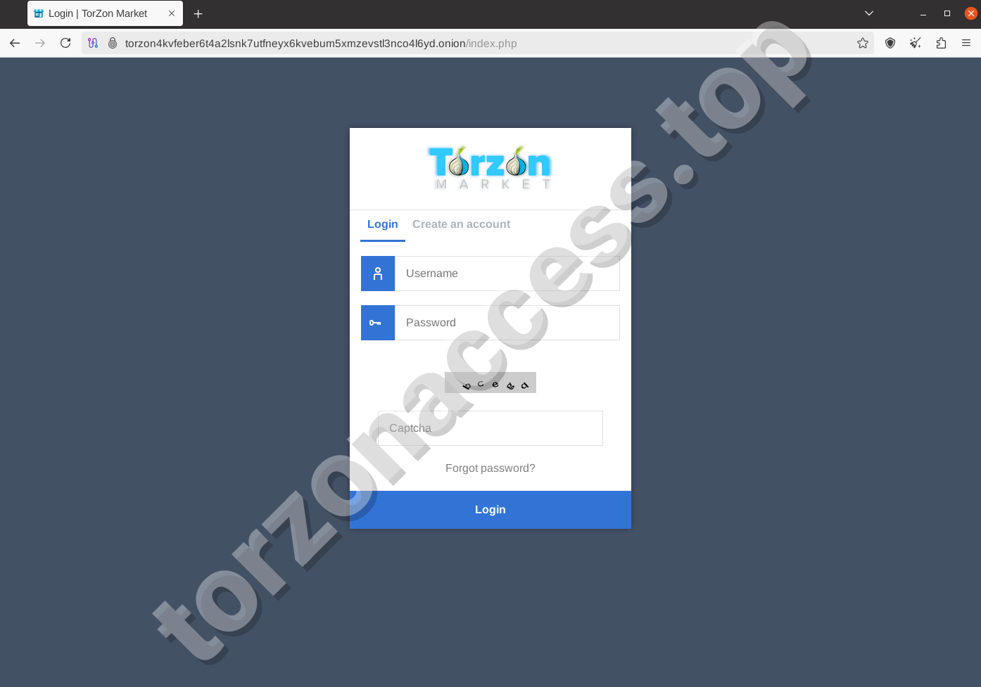 Torzon Market Login Form