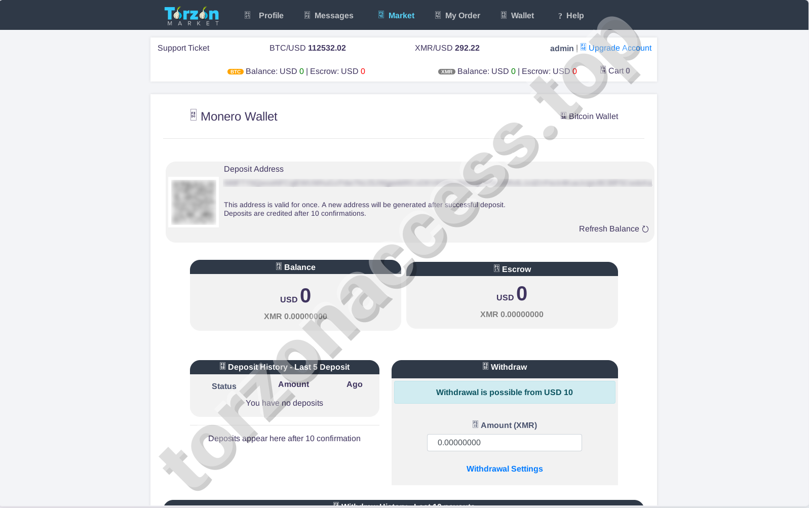 Torzon Monero Wallet